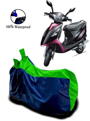 Autofly Waterproof Two Wheeler Cover for TVS(Scooty Streak, Blue, Green)