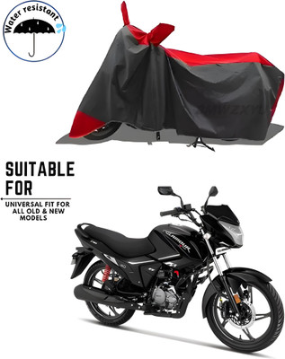 smwzxyu Waterproof Two Wheeler Cover for Hero(Glamour BS6, Black, Red)