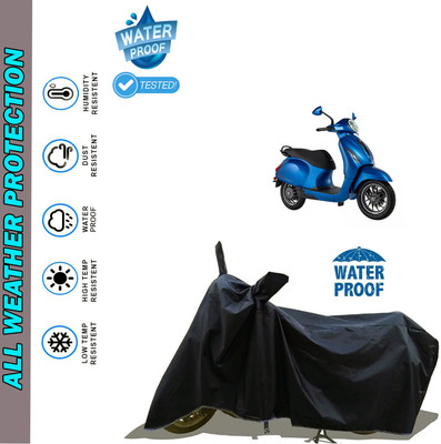 AutoGalaxy Waterproof Two Wheeler Cover for Bajaj(Chetak, Black)