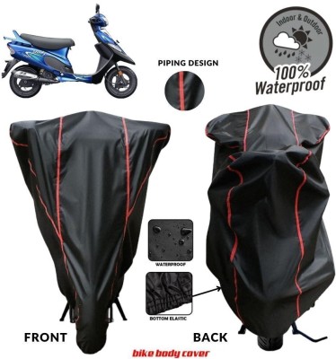 DeepShakshi AUTOMOTIVE Two Wheeler Cover for TVS(Scooty Pep Plus BS6, Black, Red)