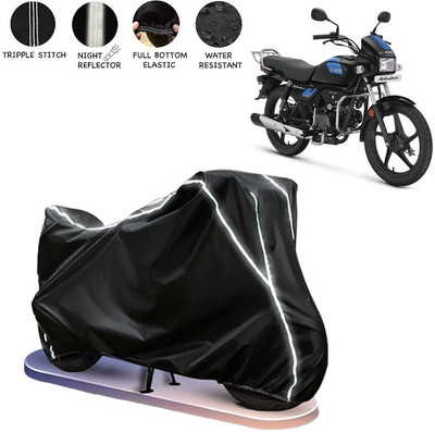 BOTAUTO Two Wheeler Cover for Hero(Splendor Pro Classic, Black, White)