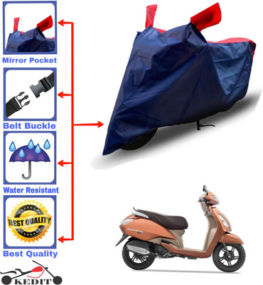 KEDIT Two Wheeler Cover for TVS(Jupiter, Red, Blue)