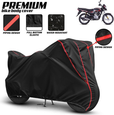 Mwiss Waterproof Two Wheeler Cover for Bajaj(Platina 100, Black, Red)