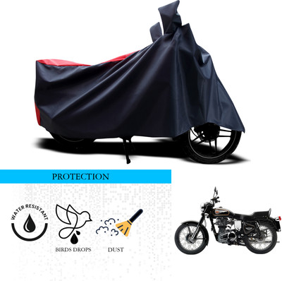 ANTHUB Waterproof Two Wheeler Cover for Royal Enfield(Bullet 350 Twinspark, Black, Red)