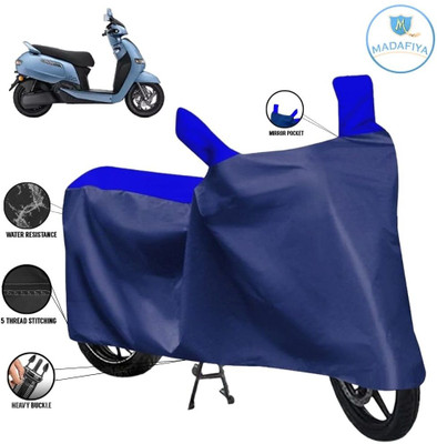MADAFIYA Waterproof Two Wheeler Cover for TVS(iQube, Blue, Multicolor)