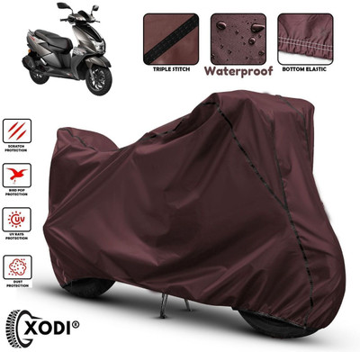xodi Waterproof Two Wheeler Cover for TVS(NTORQ, Maroon, Black)