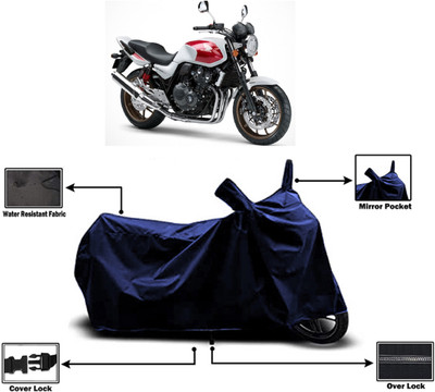 Amexride Two Wheeler Cover for Honda(CB 400, Blue)