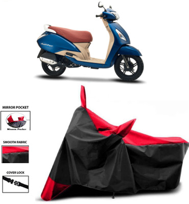 WMIZEXA Two Wheeler Cover for TVS(Red, Black)