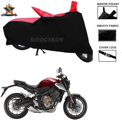 SIDOCYKON Two Wheeler Cover for Universal For Bike(CBR650R, Black, Red)