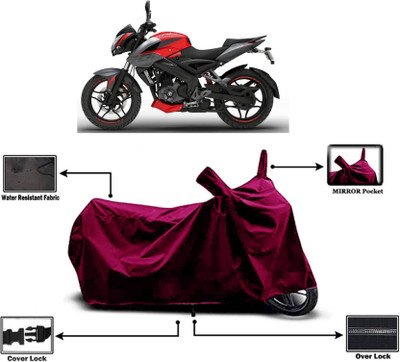KEDIT Two Wheeler Cover for Bajaj(Pulsar NS200, Maroon)