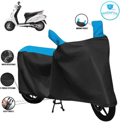 MADAFIYA Waterproof Two Wheeler Cover for Honda(Activa 125, Black, Blue)