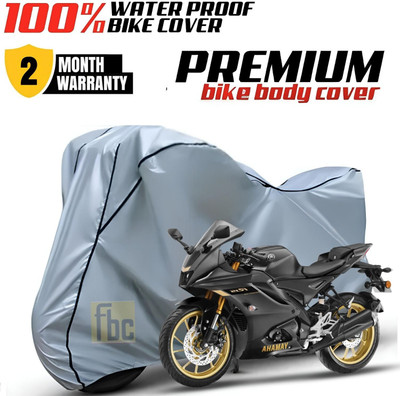 FBC Waterproof Two Wheeler Cover for Yamaha(R15, Silver, Black)