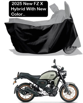 Amexride Two Wheeler Cover for Yamaha(FZ-X, Grey, Black)