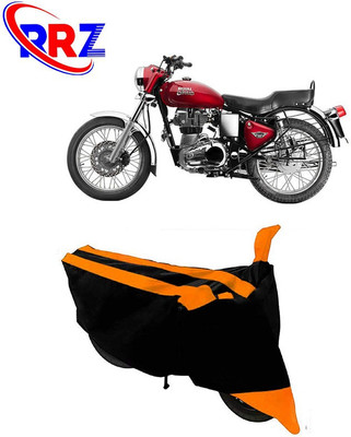 RRZ Waterproof Two Wheeler Cover for Royal Enfield(Bullet Electra Twinspark, Black, Orange)