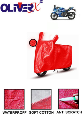 OliverX Waterproof Two Wheeler Cover for Suzuki(Gixxer SF 250, Red)