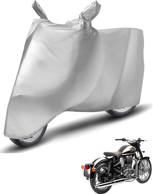 Caronix Waterproof Two Wheeler Cover for Royal Enfield(Classic Chrome, Silver)
