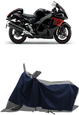 SUGASHRI Waterproof Two Wheeler Cover for Suzuki(GSX R1300 Hayabusa, Grey, Blue)