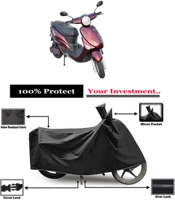 Amexride Two Wheeler Cover for Avon(E Star BS6, Black)