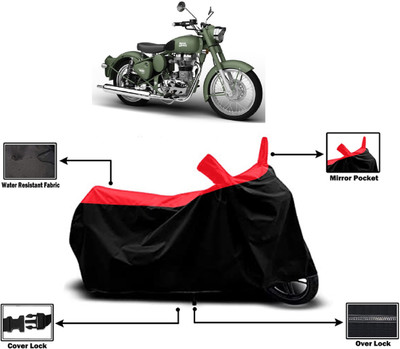 Amexride Two Wheeler Cover for Royal Enfield(Battle Green, Red)