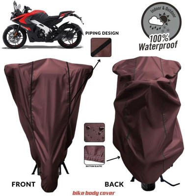 MADAFIYA Two Wheeler Cover for Bajaj(Pulsar 200, Maroon, Black)