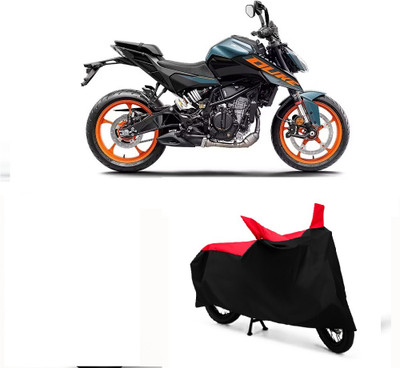 Autohug Waterproof Two Wheeler Cover for KTM(125 Duke, Black, Red)