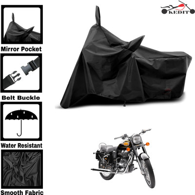 KEDIT Two Wheeler Cover for Universal For Bike(Bullet 350, Black)