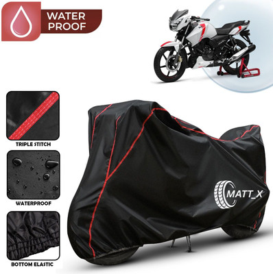 MATT_X Waterproof Two Wheeler Cover for TVS(Apache RTR 160 4V, Multicolor, Black, Red)
