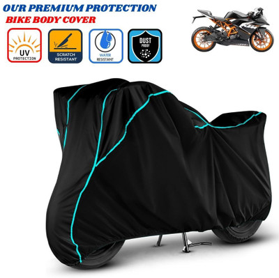 Delphinium Waterproof Two Wheeler Cover for KTM(RC 125, Black)