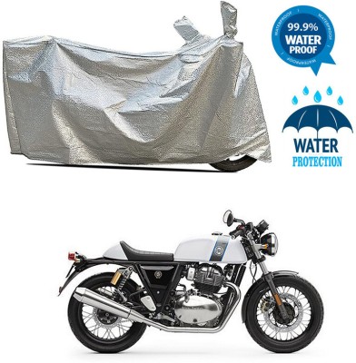 AutoTiger Waterproof Two Wheeler Cover for Royal Enfield(Continental GT, Silver)