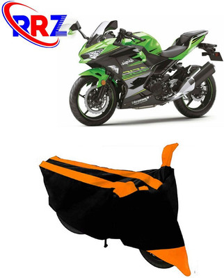 RRZ Waterproof Two Wheeler Cover for Kawasaki(Ninja 400, Black, Orange)
