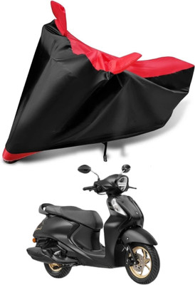 RideXpert Waterproof Two Wheeler Cover for Yamaha(Fascino 125, Black, Orange)