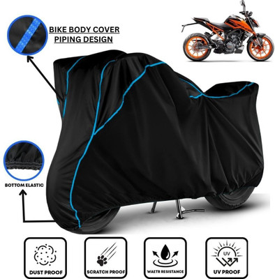 LE PRA Waterproof Two Wheeler Cover for KTM(200 Duke, Black, Blue)