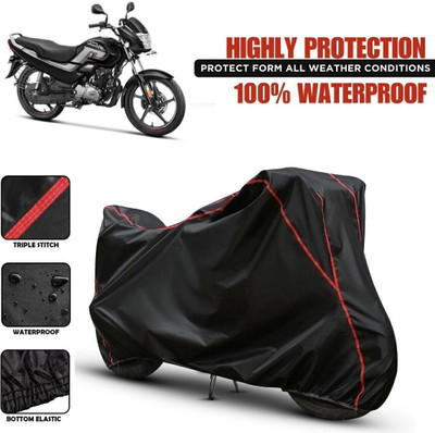 Shiv Kanha Waterproof Two Wheeler Cover for Hero(Super Splendor, Black, Red)