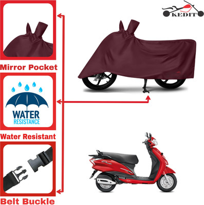 KEDIT Two Wheeler Cover for Hero(Duet LX 110CC, Maroon)