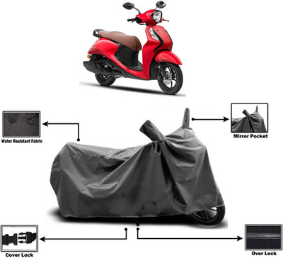 Amexride Two Wheeler Cover for Yamaha(Fascino 125, Grey)