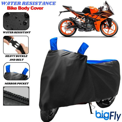 BigFly Two Wheeler Cover for KTM(RC 200, Black, Blue)
