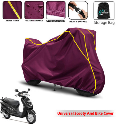 AUTOBIRSA Two Wheeler Cover for Hero(Duet 125CC, Maroon)
