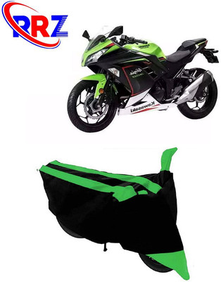 RRZ Waterproof Two Wheeler Cover for Kawasaki(Ninja 300, Black, Green)
