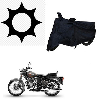 MMSSTAR Waterproof Two Wheeler Cover for Royal Enfield(Bullet 500, Black)