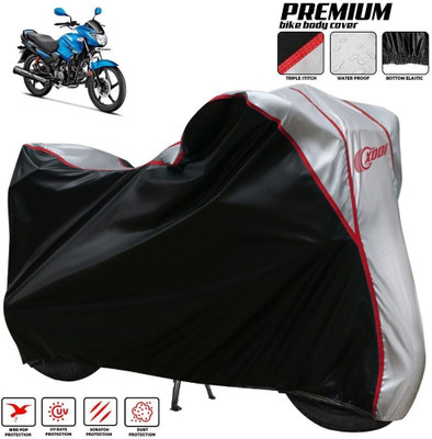 xodi Waterproof Two Wheeler Cover for Hero(Glamour i3s BS6, Silver, Black)