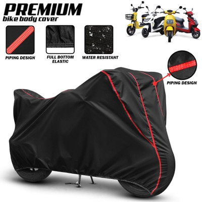 Mwiss Waterproof Two Wheeler Cover for Techo Electra(Electra 4S, Black, Red)