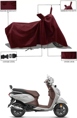 RAQTRO Waterproof Two Wheeler Cover for Hero(Pleasure Plus, Maroon)