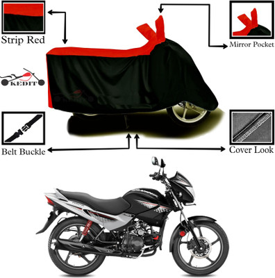 Aveek Two Wheeler Cover for Hero(Glamour FI, Red, Black)