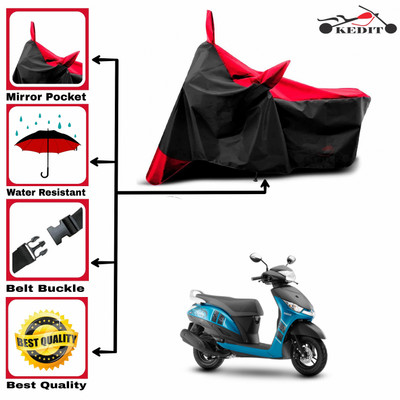 AASHTIK MART Two Wheeler Cover for TVS(Alpha, Red, Black)