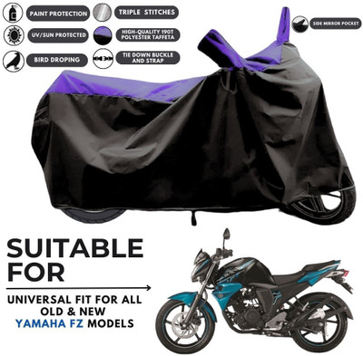 MADAFIYA Two Wheeler Cover for Yamaha(FZ S FI (V 2.0) BS6, Black, Purple)