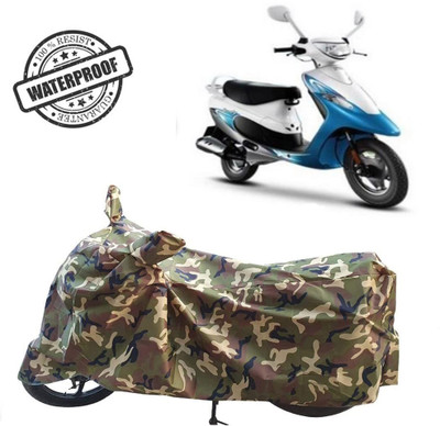 ROYAL AUTO MART Waterproof Two Wheeler Cover for TVS(Scooty Pep Plus, Green, Multicolor)