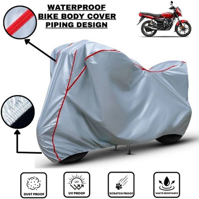 LE PRA Waterproof Two Wheeler Cover for Bajaj(Platina 110, Silver, Red)