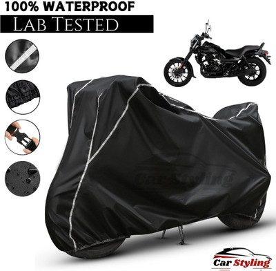Car Styling Waterproof Two Wheeler Cover for Bajaj(Avenger, Black, White)