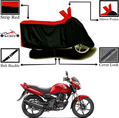 AASHTIK MART Two Wheeler Cover for Honda(Unicorn, Red, Black)