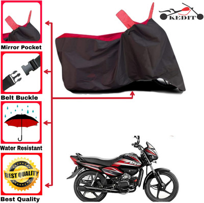 KEDIT Two Wheeler Cover for Hero(Splendor NXG, Red, Black)